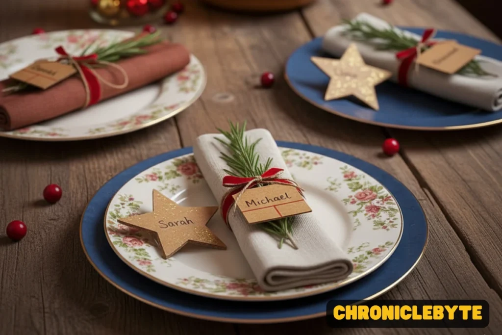 Place Settings and Small Details christmas table decor