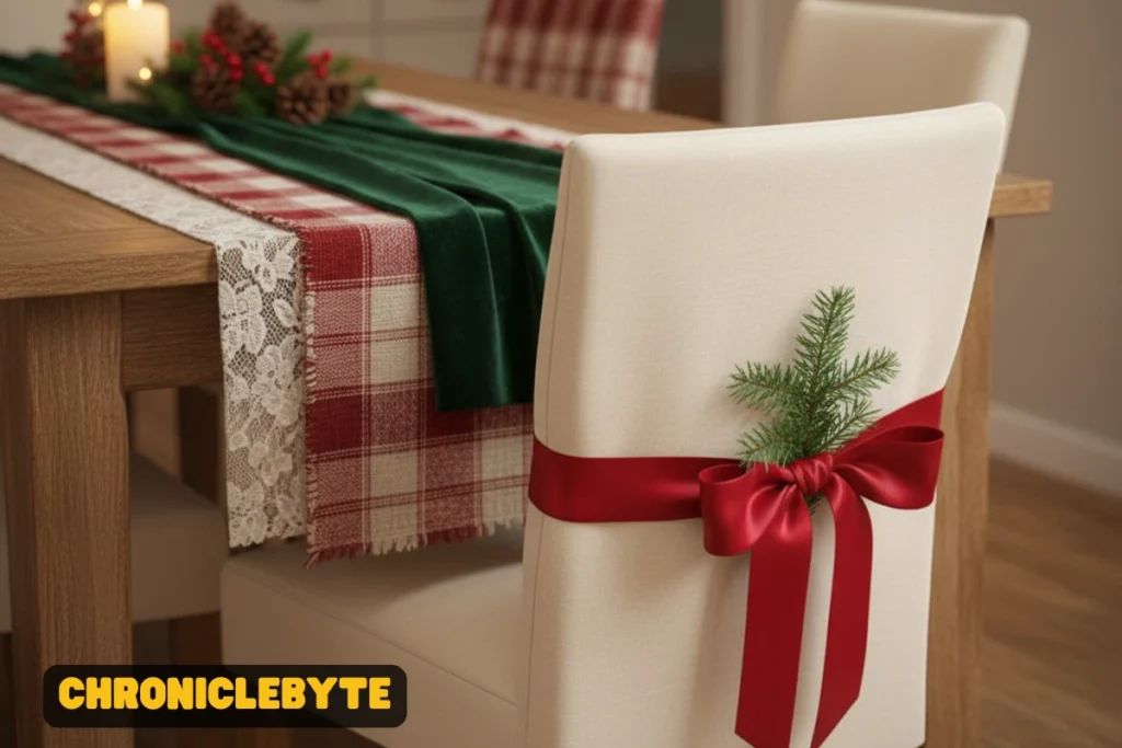 Textiles Without the Price Tag chair decor for christmas festive